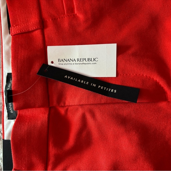 Banana Republic Size 8S Vibrant Red Women's Pants Ankle Length - Picture 3 of 14